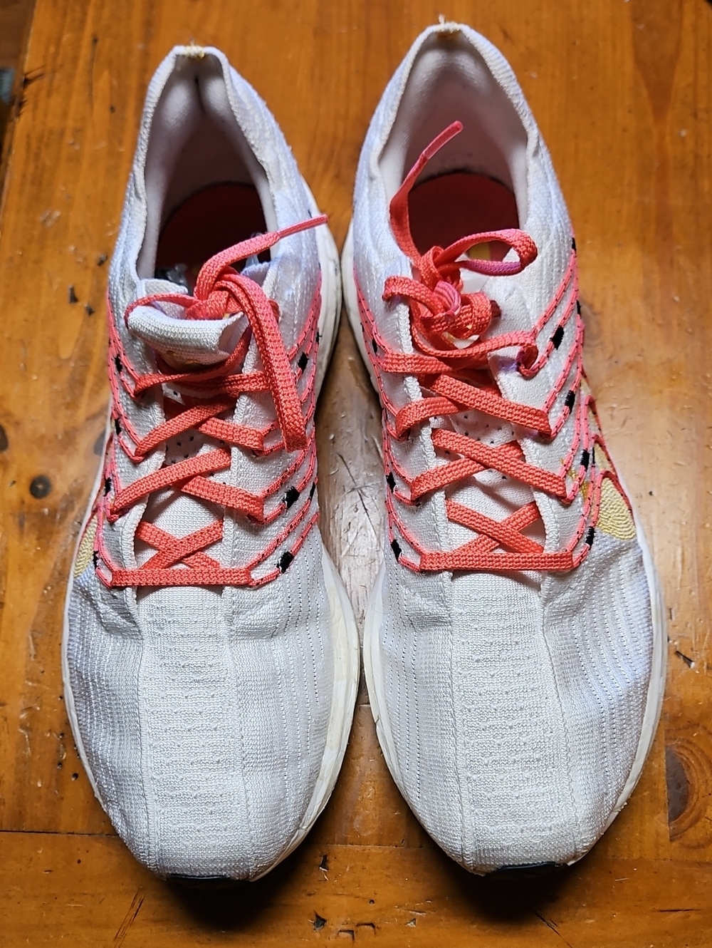 Nike Pegasus Turbo Next Nature Zoom Women's White Running Shoes with Coral Laces
